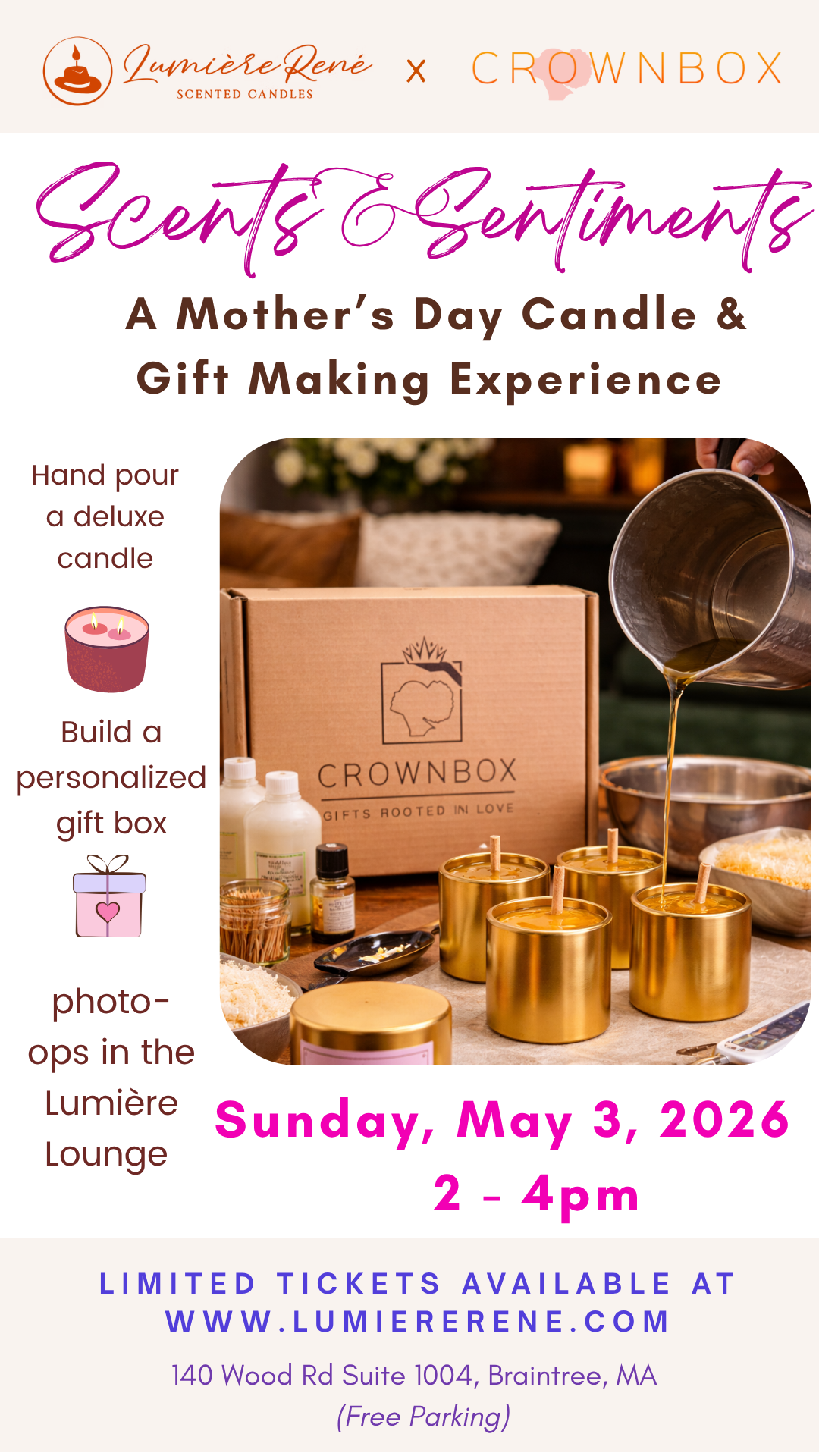 CB EVENT -  Scent & Sentiments: An Unforgettable Candle & Gift Making Experience for Boston Moms (5/3)