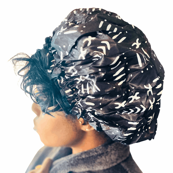 Black White African Shower Cap