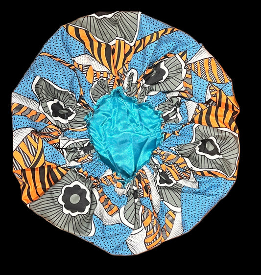 Reversible Bonnet (Black/African Flower) CrownBox Gifts
