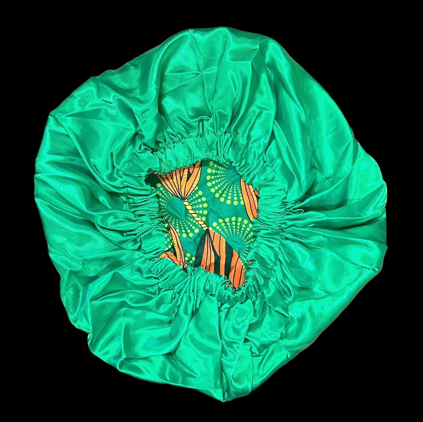 Reversible Bonnet (Green/African Print) CrownBox Gifts