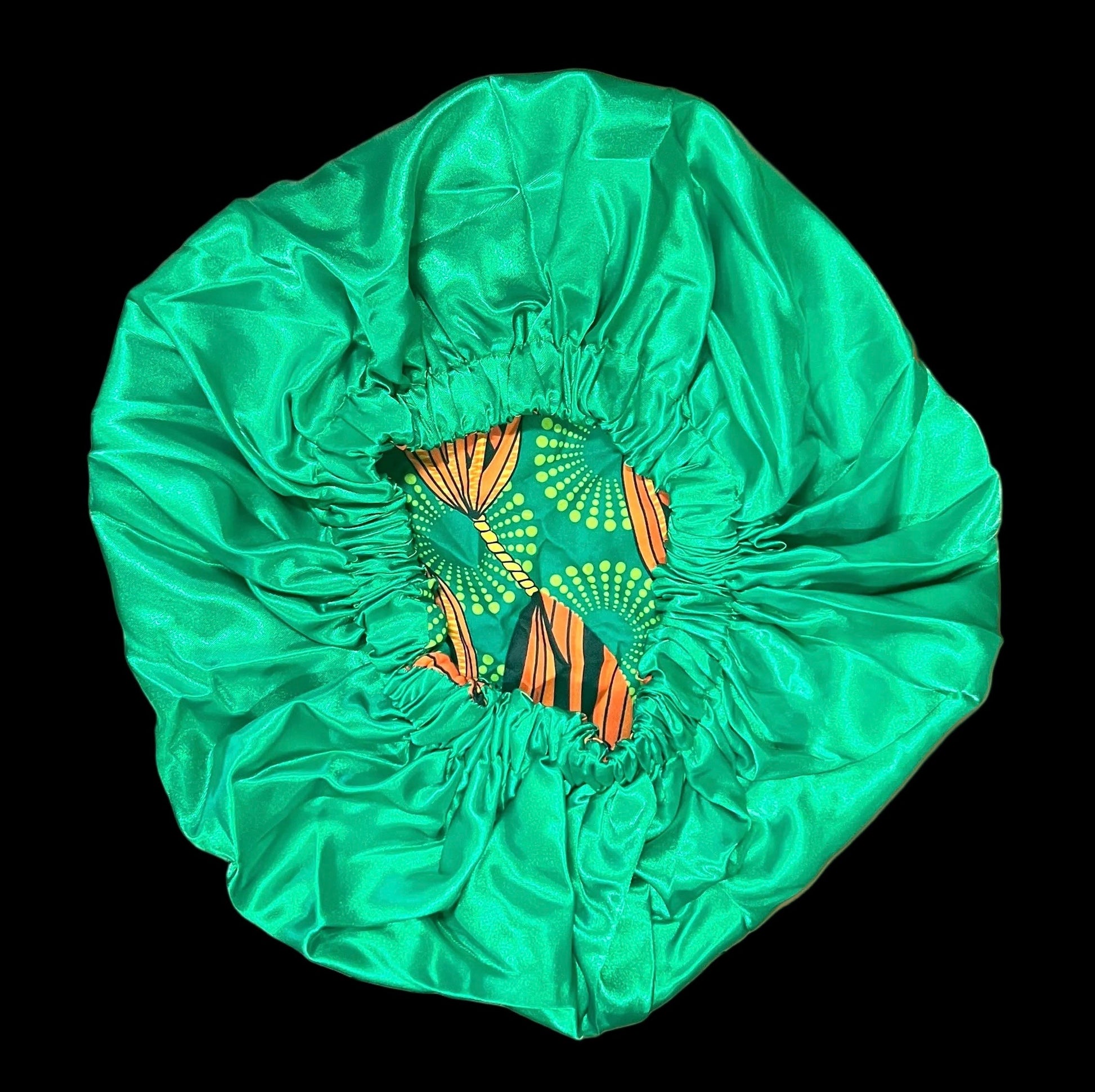 Reversible Bonnet (Green/African Print) CrownBox Gifts
