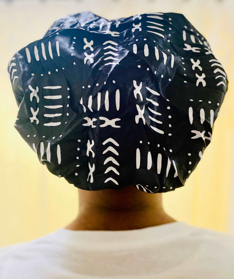 Deluxe Shower Cap (Black/White)