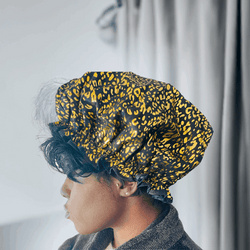 Deluxe Shower Cap (Gold Leopard)